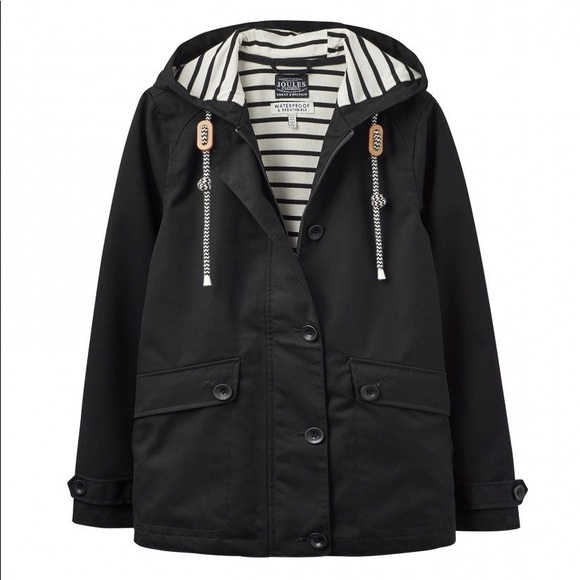 Joules Jackets & Blazers - JOULES Waterproof Hooded Raincoat in Black